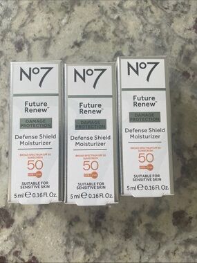 No7 Future Renew Defense Shield lot of 3 .16 ea